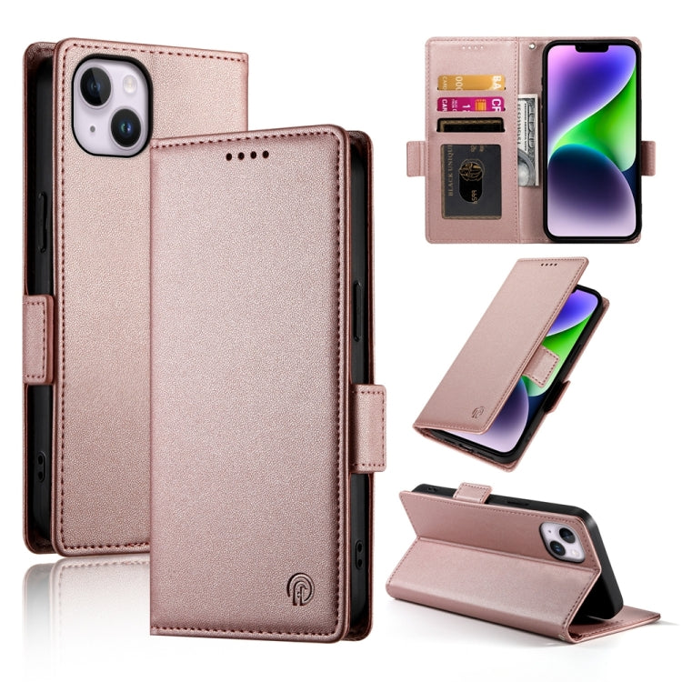 Side Buckle Magnetic Frosted Leather Phone Case, For iPhone 15, For iPhone 14 Plus, For iPhone 14, For iPhone 14 Pro