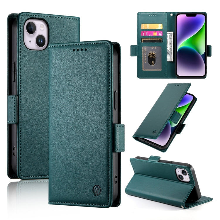 Side Buckle Magnetic Frosted Leather Phone Case, For iPhone 15, For iPhone 14 Plus, For iPhone 14, For iPhone 14 Pro