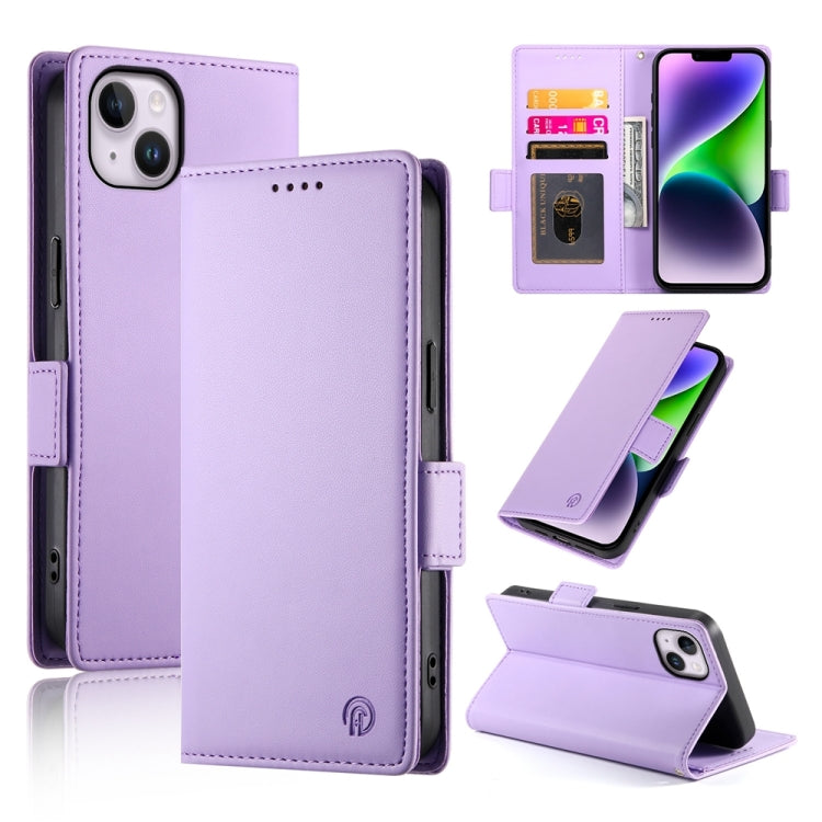 Side Buckle Magnetic Frosted Leather Phone Case, For iPhone 15, For iPhone 14 Plus, For iPhone 14, For iPhone 14 Pro