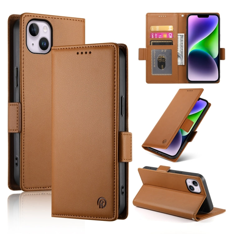 Side Buckle Magnetic Frosted Leather Phone Case, For iPhone 15, For iPhone 14 Plus, For iPhone 14, For iPhone 14 Pro