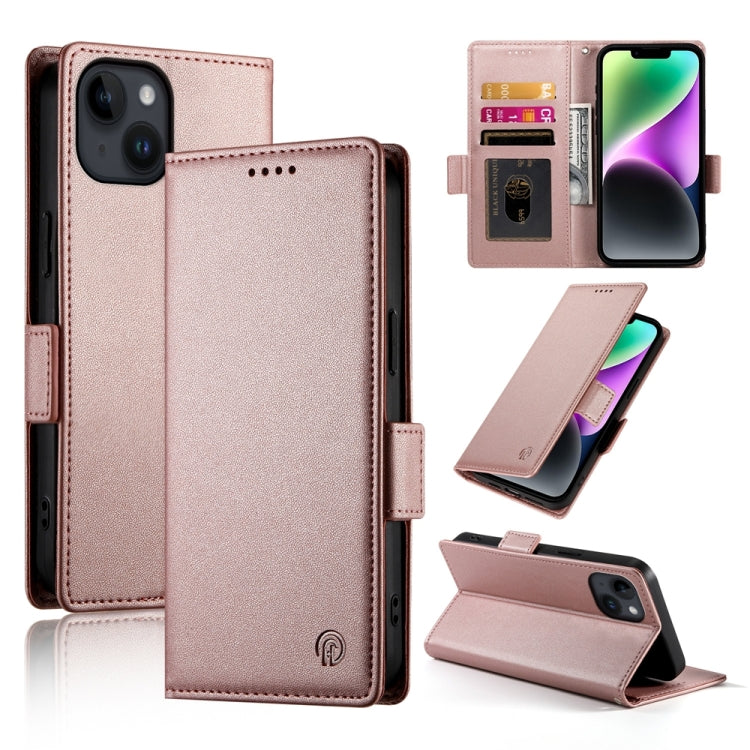 Side Buckle Magnetic Frosted Leather Phone Case, For iPhone 15, For iPhone 14 Plus, For iPhone 14, For iPhone 14 Pro