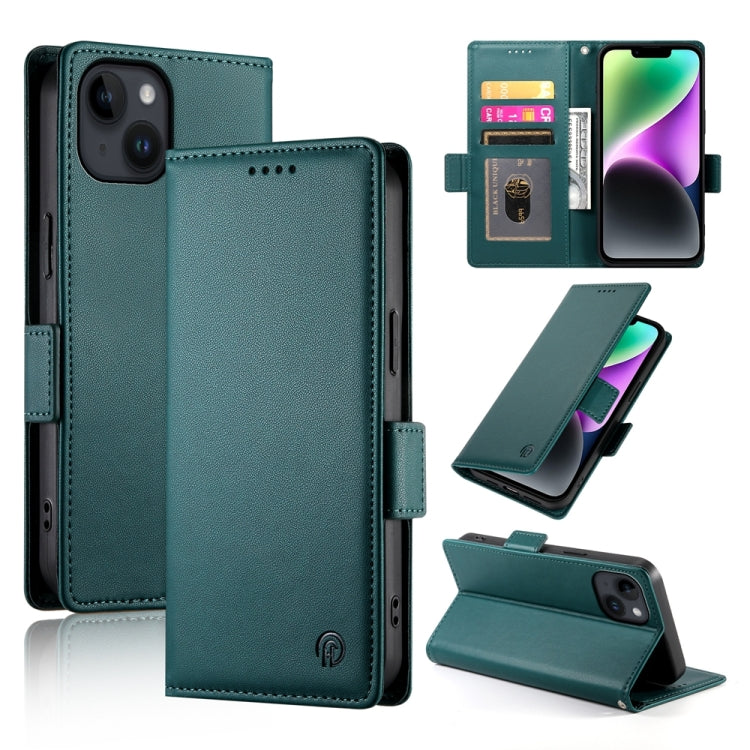 Side Buckle Magnetic Frosted Leather Phone Case, For iPhone 15, For iPhone 14 Plus, For iPhone 14, For iPhone 14 Pro