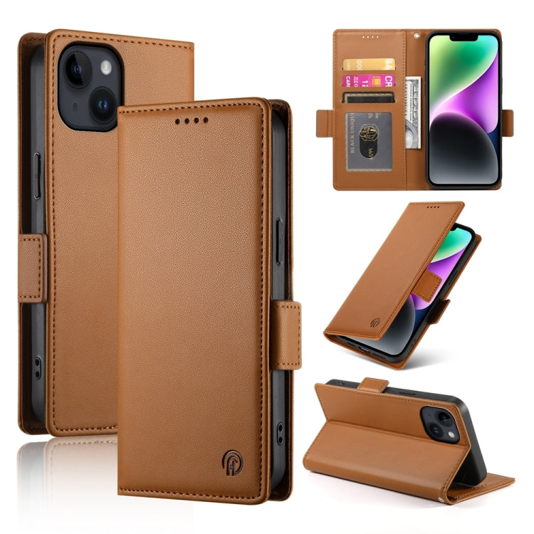 Side Buckle Magnetic Frosted Leather Phone Case, For iPhone 15, For iPhone 14 Plus, For iPhone 14, For iPhone 14 Pro