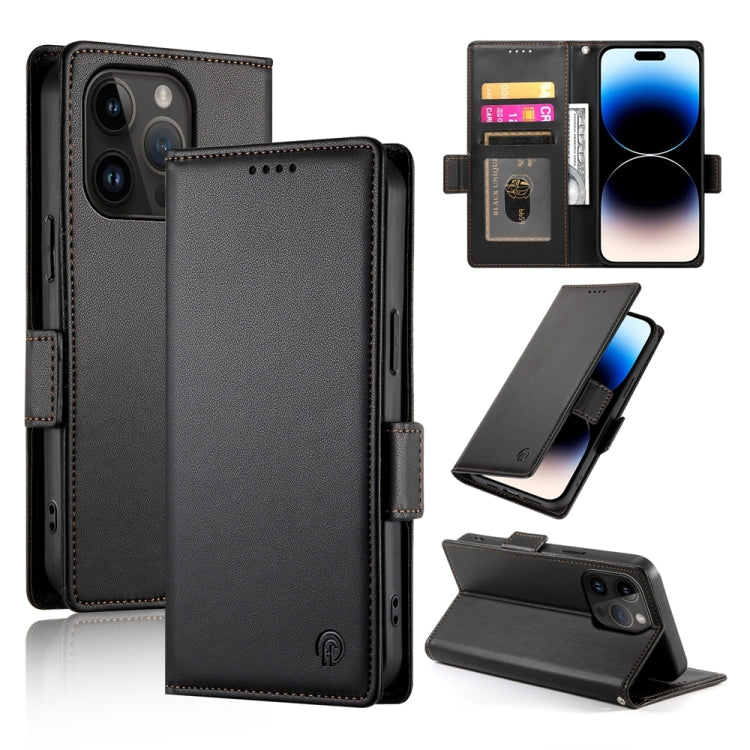 Side Buckle Magnetic Frosted Leather Phone Case, For iPhone 15, For iPhone 14 Plus, For iPhone 14, For iPhone 14 Pro