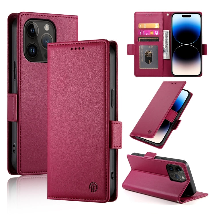 Side Buckle Magnetic Frosted Leather Phone Case, For iPhone 15, For iPhone 14 Plus, For iPhone 14, For iPhone 14 Pro