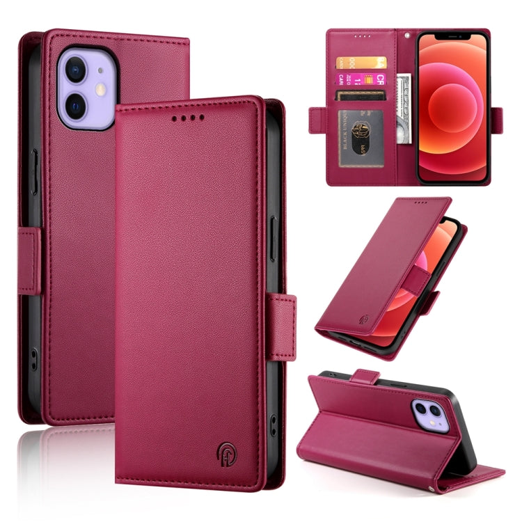 Side Buckle Magnetic Frosted Leather Phone Case, For iPhone 13, For iPhone 13 mini, For iPhone 12 / 12 Pro, For iPhone 12 Pro Max