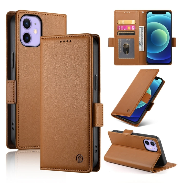 Side Buckle Magnetic Frosted Leather Phone Case, For iPhone 12 mini, For iPhone 11 Pro Max, For iPhone 11, For iPhone 11 Pro