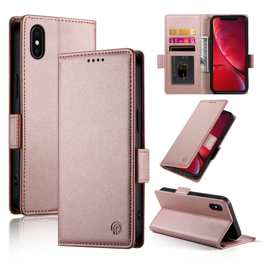 Side Buckle Magnetic Frosted Leather Phone Case, For iPhone X / XS, For iPhone XR, For iPhone XS Max, For iPhone 8 Plus / 7 Plus