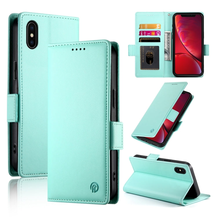 Side Buckle Magnetic Frosted Leather Phone Case, For iPhone X / XS, For iPhone XR, For iPhone XS Max, For iPhone 8 Plus / 7 Plus