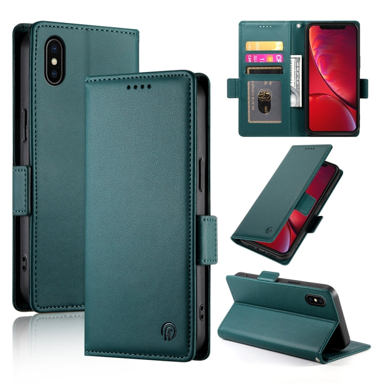 Side Buckle Magnetic Frosted Leather Phone Case, For iPhone X / XS, For iPhone XR, For iPhone XS Max, For iPhone 8 Plus / 7 Plus