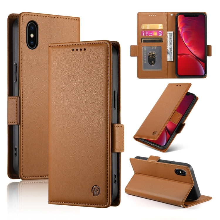 Side Buckle Magnetic Frosted Leather Phone Case, For iPhone X / XS, For iPhone XR, For iPhone XS Max, For iPhone 8 Plus / 7 Plus