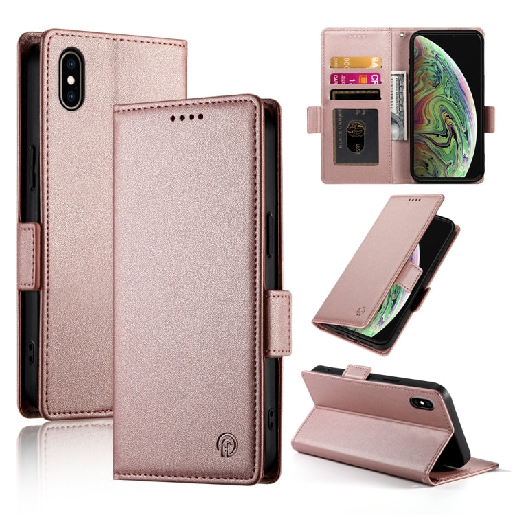 Side Buckle Magnetic Frosted Leather Phone Case, For iPhone X / XS, For iPhone XR, For iPhone XS Max, For iPhone 8 Plus / 7 Plus