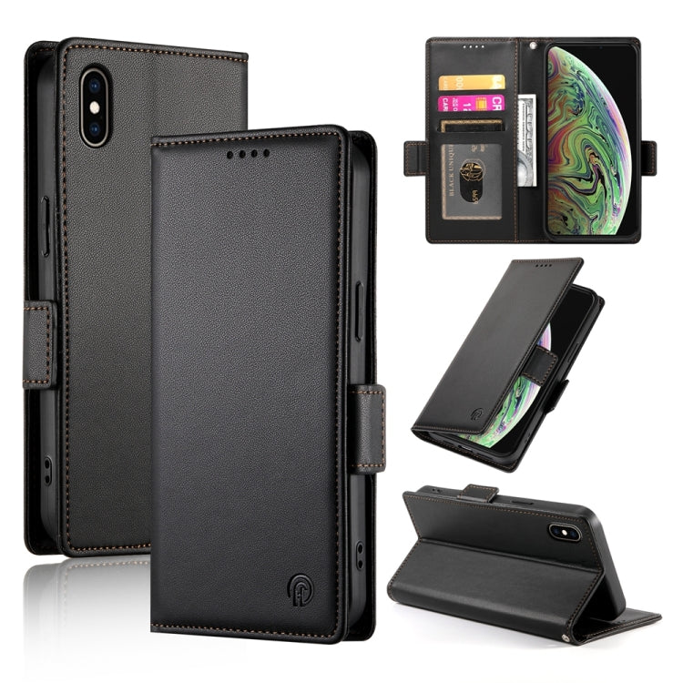 Side Buckle Magnetic Frosted Leather Phone Case, For iPhone X / XS, For iPhone XR, For iPhone XS Max, For iPhone 8 Plus / 7 Plus