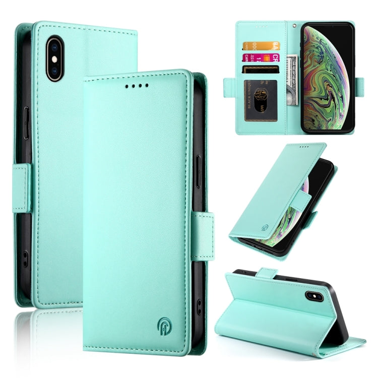 Side Buckle Magnetic Frosted Leather Phone Case, For iPhone X / XS, For iPhone XR, For iPhone XS Max, For iPhone 8 Plus / 7 Plus