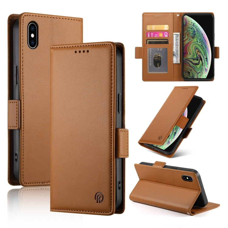 Side Buckle Magnetic Frosted Leather Phone Case, For iPhone X / XS, For iPhone XR, For iPhone XS Max, For iPhone 8 Plus / 7 Plus