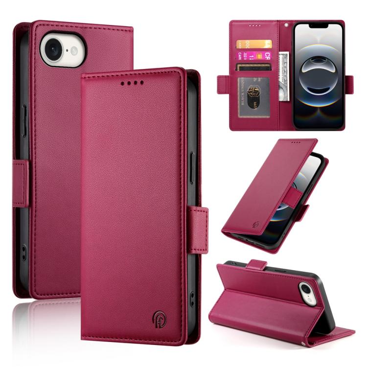 Side Buckle Magnetic Frosted Leather Phone Case, iPhone 16e, For iPhone 15 Pro Max, For iPhone 15 Pro, For iPhone 15 Plus