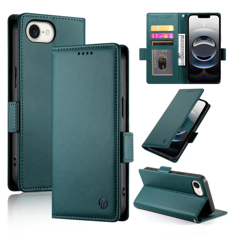 Side Buckle Magnetic Frosted Leather Phone Case, iPhone 16e, For iPhone 15 Pro Max, For iPhone 15 Pro, For iPhone 15 Plus