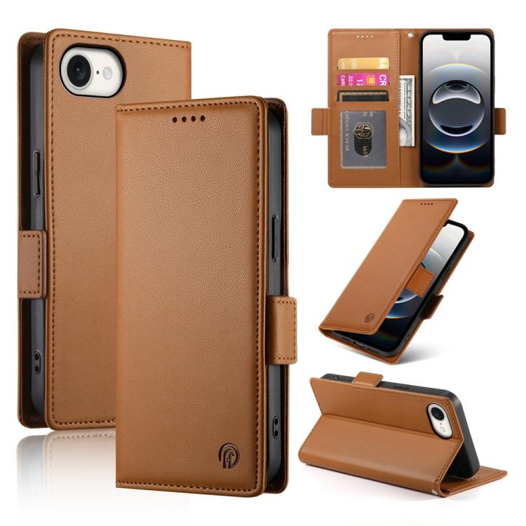 Side Buckle Magnetic Frosted Leather Phone Case, iPhone 16e, For iPhone 15 Pro Max, For iPhone 15 Pro, For iPhone 15 Plus