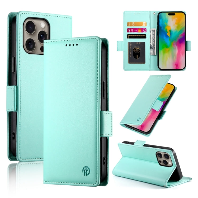 Side Buckle Magnetic Frosted Leather Phone Case, For iPhone 16 Pro Max, For iPhone 16 Pro, For iPhone 16 Plus, For iPhone 16