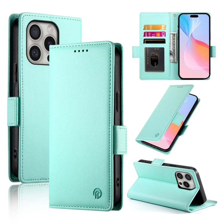 Side Buckle Magnetic Frosted Leather Phone Case, For iPhone 16 Pro Max, For iPhone 16 Pro, For iPhone 16 Plus, For iPhone 16