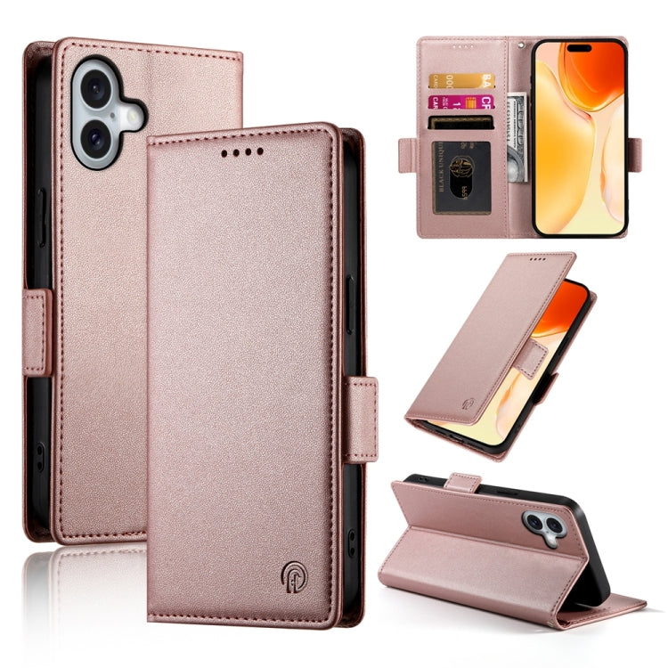 Side Buckle Magnetic Frosted Leather Phone Case, For iPhone 16 Pro Max, For iPhone 16 Pro, For iPhone 16 Plus, For iPhone 16