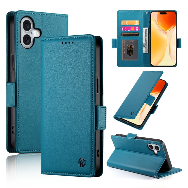 Side Buckle Magnetic Frosted Leather Phone Case, For iPhone 16 Pro Max, For iPhone 16 Pro, For iPhone 16 Plus, For iPhone 16