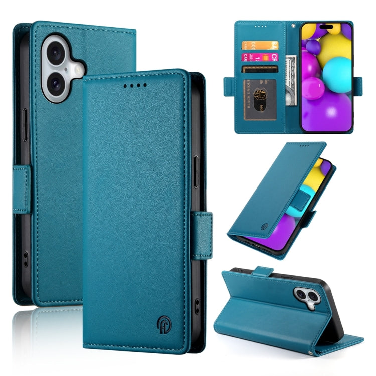 Side Buckle Magnetic Frosted Leather Phone Case, For iPhone 16 Pro Max, For iPhone 16 Pro, For iPhone 16 Plus, For iPhone 16