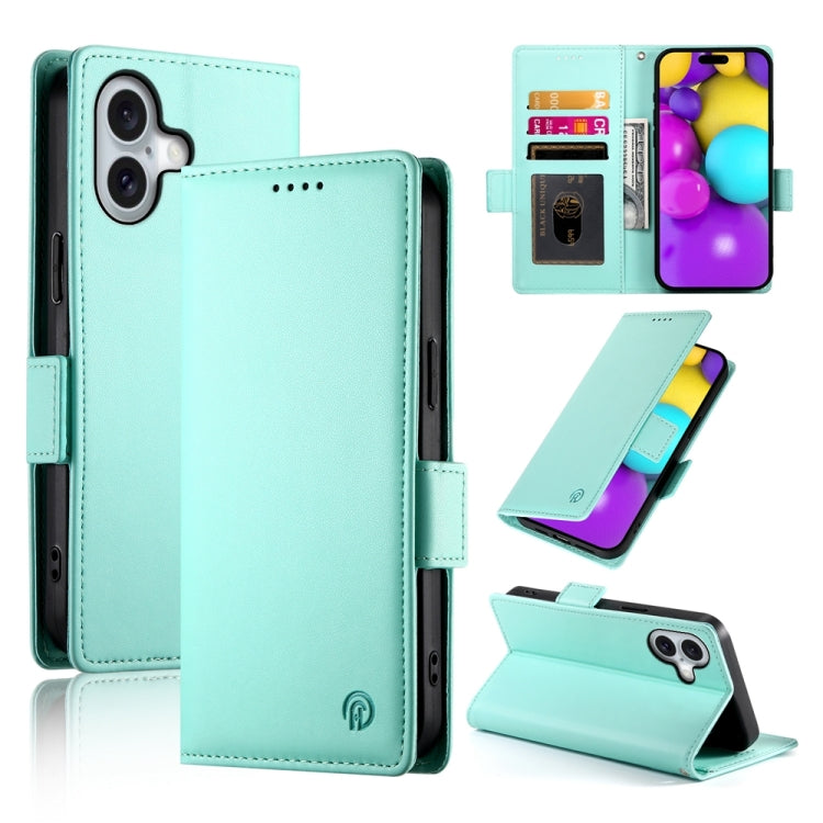 Side Buckle Magnetic Frosted Leather Phone Case, For iPhone 16 Pro Max, For iPhone 16 Pro, For iPhone 16 Plus, For iPhone 16