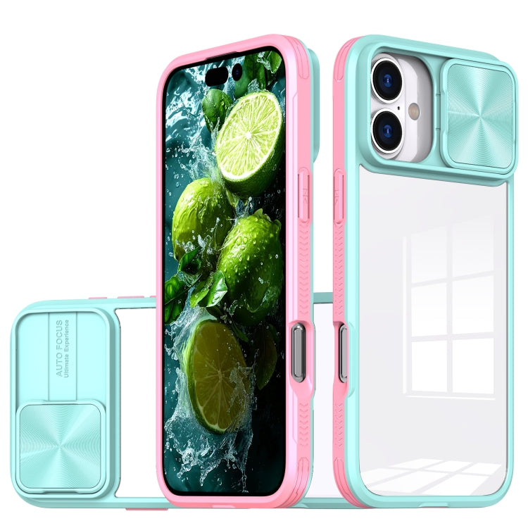 Sliding Camshield Acrylic Hybrid TPU Phone Case, For iPhone 16 Pro Max, For iPhone 16 Pro, For iPhone 16 Plus, For iPhone 16