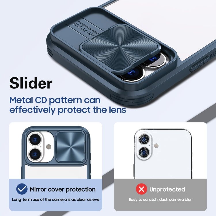 Sliding Camshield Acrylic Hybrid TPU Phone Case, For iPhone 16 Pro Max, For iPhone 16 Pro, For iPhone 16 Plus, For iPhone 16