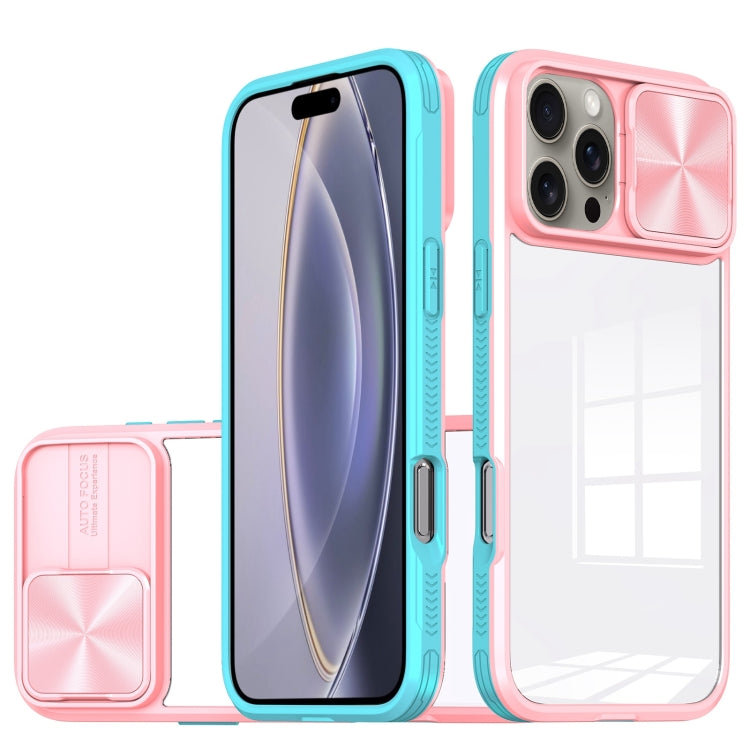 Sliding Camshield Acrylic Hybrid TPU Phone Case, For iPhone 16 Pro Max, For iPhone 16 Pro, For iPhone 16 Plus, For iPhone 16