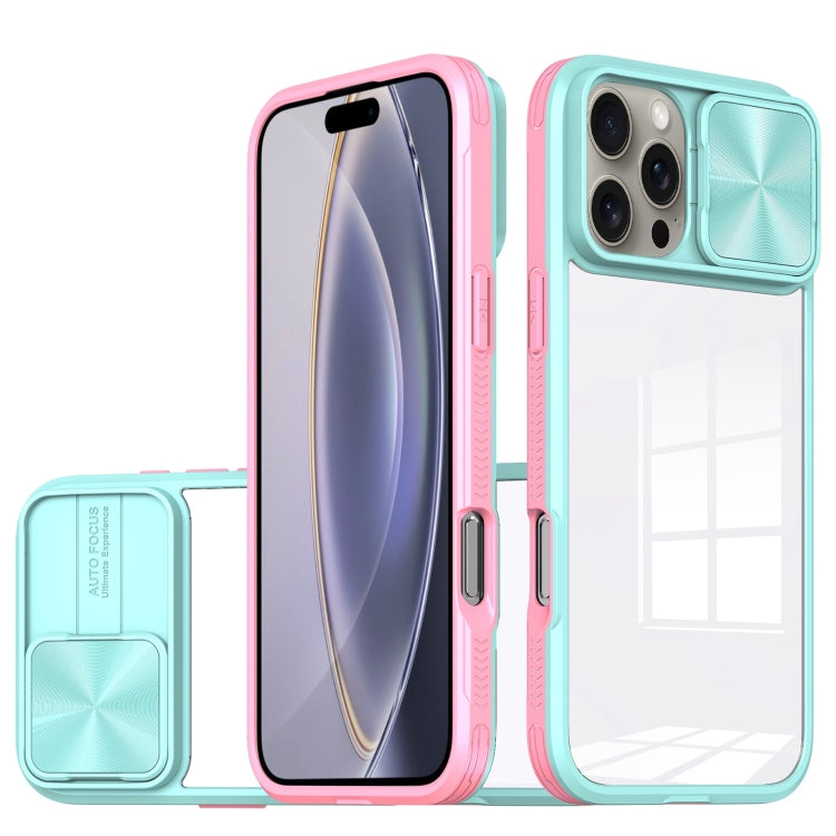 Sliding Camshield Acrylic Hybrid TPU Phone Case, For iPhone 16 Pro Max, For iPhone 16 Pro, For iPhone 16 Plus, For iPhone 16