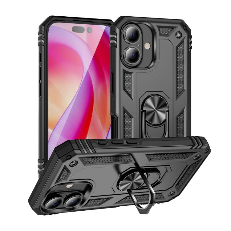 Shockproof TPU Hybrid PC Phone Case with Holder, For iPhone 16 Pro Max, For iPhone 16 Pro, For iPhone 16 Plus, For iPhone 16