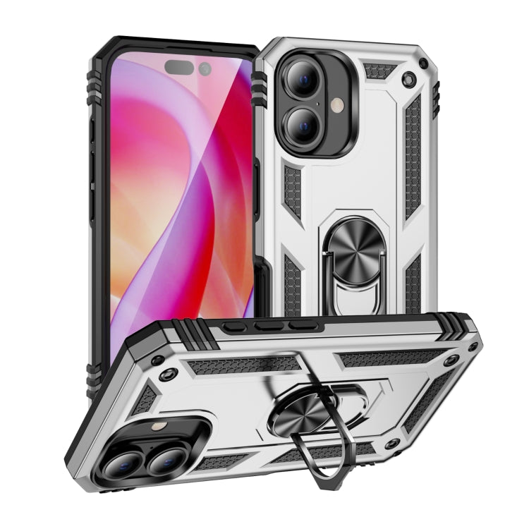 Shockproof TPU Hybrid PC Phone Case with Holder, For iPhone 16 Pro Max, For iPhone 16 Pro, For iPhone 16 Plus, For iPhone 16