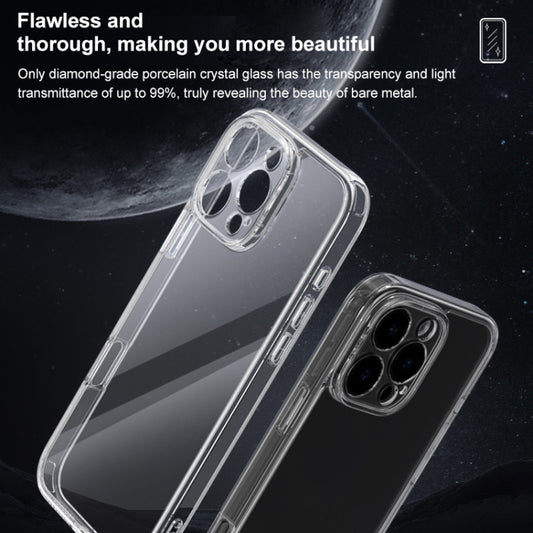 Four Corner Airbag Transparent Glass Phone Case, For iPhone 16 Pro Max, For iPhone 16 Pro, For iPhone 16 Plus, For iPhone 16, For iPhone 15 Pro Max, For iPhone 15 Pro, For iPhone 15 Plus, For iPhone 15, For iPhone 14 Plus, For iPhone 14, For iPhone 14 Pro