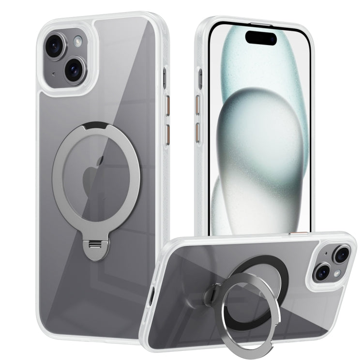 Transparent MagSafe Magnetic Rotating Ring Holder Phone Case, For iPhone 16 Pro Max, For iPhone 16 Pro, For iPhone 16 Plus, For iPhone 16, For iPhone 15 Pro Max, For iPhone 15 Pro, For iPhone 15 Plus, For iPhone 15