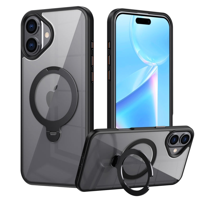 Transparent MagSafe Magnetic Rotating Ring Holder Phone Case, For iPhone 16 Pro Max, For iPhone 16 Pro, For iPhone 16 Plus, For iPhone 16, For iPhone 15 Pro Max, For iPhone 15 Pro, For iPhone 15 Plus, For iPhone 15