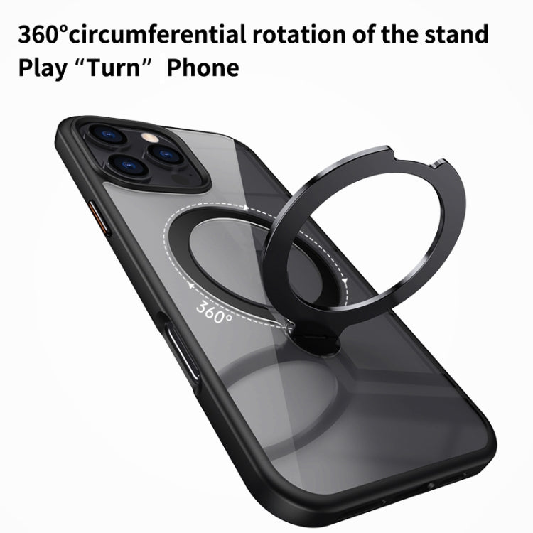 Transparent MagSafe Magnetic Rotating Ring Holder Phone Case, For iPhone 12 Pro Max