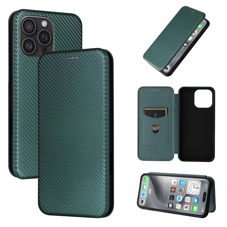 Carbon Fiber Texture Flip Leather Phone Case, For iPhone 16 Pro Max, For iPhone 16 Pro, For iPhone 16 Plus, For iPhone 16, iPhone 16e