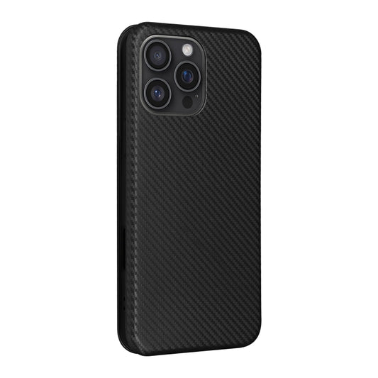 Carbon Fiber Texture Flip Leather Phone Case, For iPhone 16 Pro Max, For iPhone 16 Pro, For iPhone 16 Plus, For iPhone 16, iPhone 16e