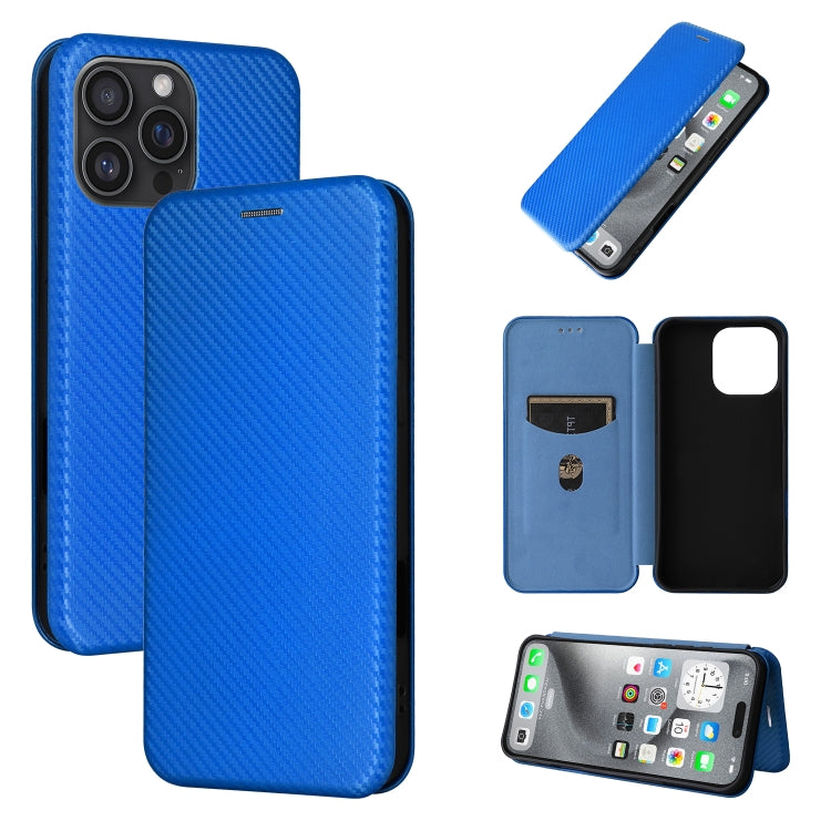 Carbon Fiber Texture Flip Leather Phone Case, For iPhone 16 Pro Max, For iPhone 16 Pro, For iPhone 16 Plus, For iPhone 16, iPhone 16e