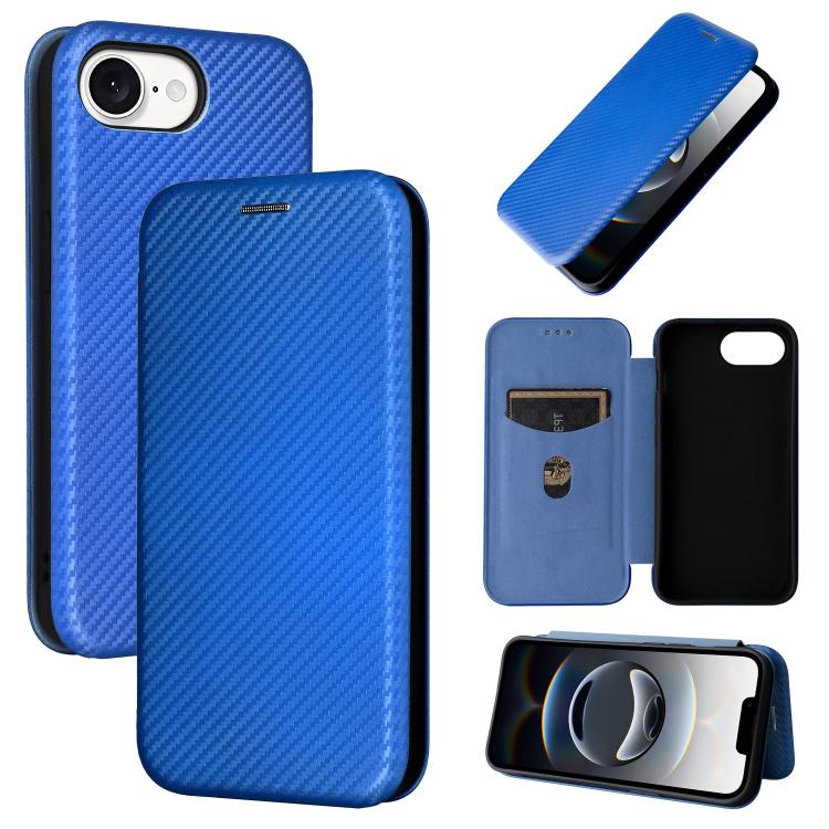 Carbon Fiber Texture Flip Leather Phone Case, For iPhone 16 Pro Max, For iPhone 16 Pro, For iPhone 16 Plus, For iPhone 16, iPhone 16e