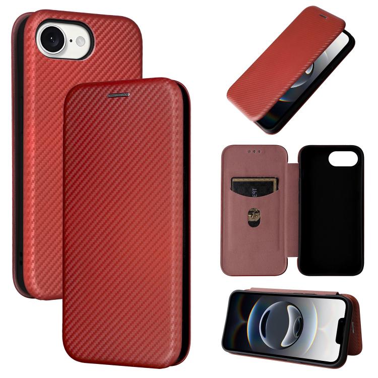 Carbon Fiber Texture Flip Leather Phone Case, For iPhone 16 Pro Max, For iPhone 16 Pro, For iPhone 16 Plus, For iPhone 16, iPhone 16e