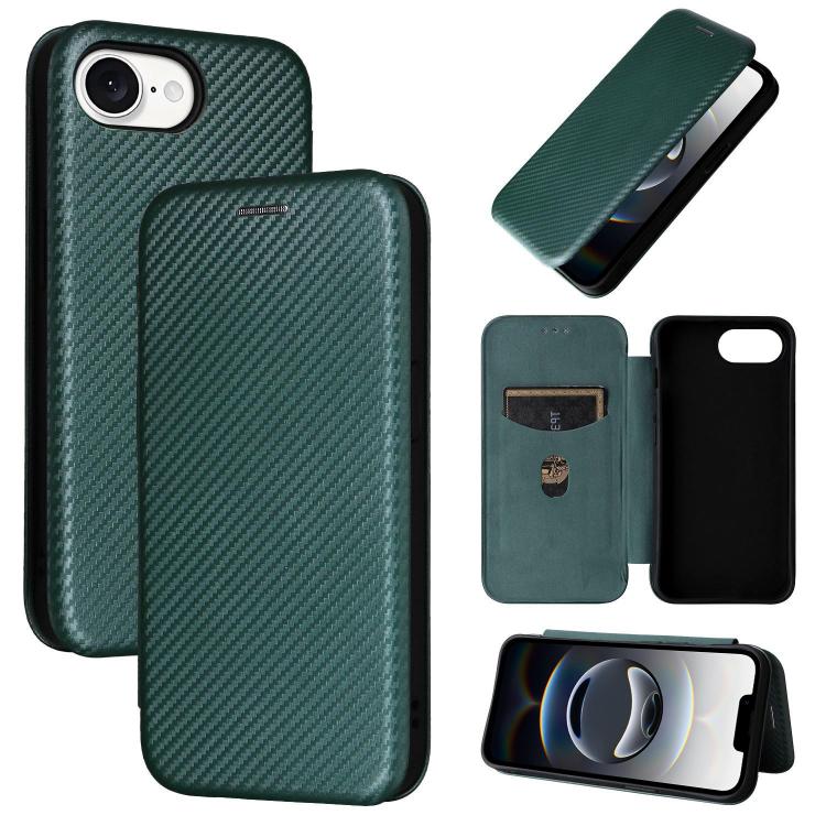 Carbon Fiber Texture Flip Leather Phone Case, For iPhone 16 Pro Max, For iPhone 16 Pro, For iPhone 16 Plus, For iPhone 16, iPhone 16e