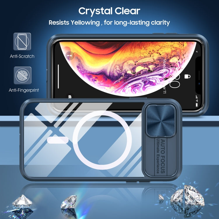 Clear Acrylic + PC + TPU MagSafe Lens Sliding Cover Full Coverage Phone Case, For iPhone XS Max