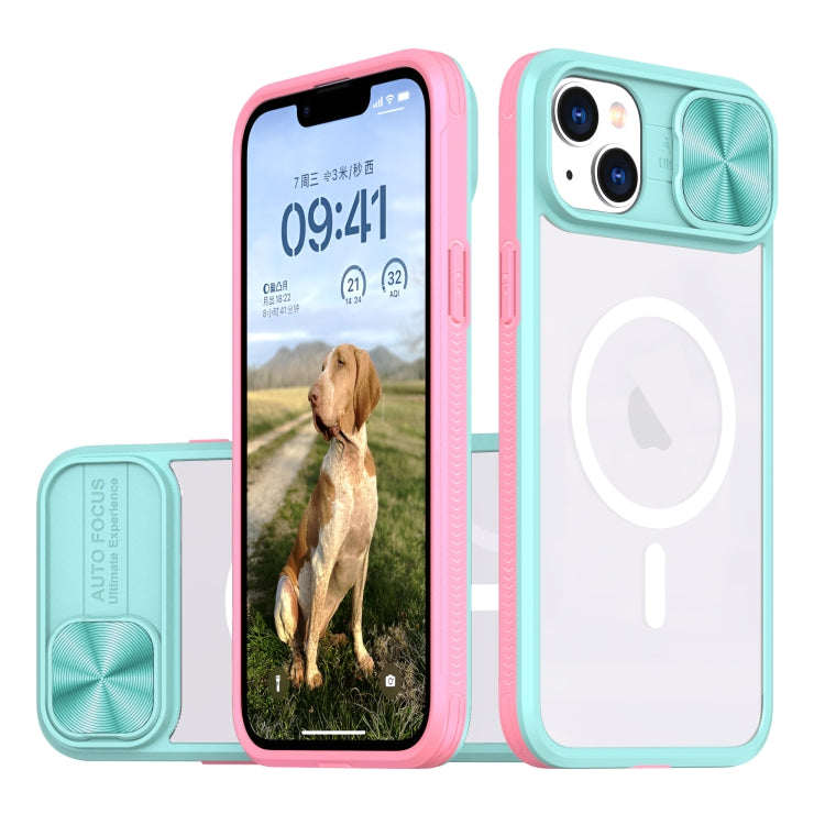 Clear Acrylic + PC + TPU MagSafe Lens Sliding Cover Full Coverage Phone Case, For  iPhone 15 Pro Max, For iPhone 14 Plus, For iPhone 14 / 13, For  iPhone 14 Pro Max