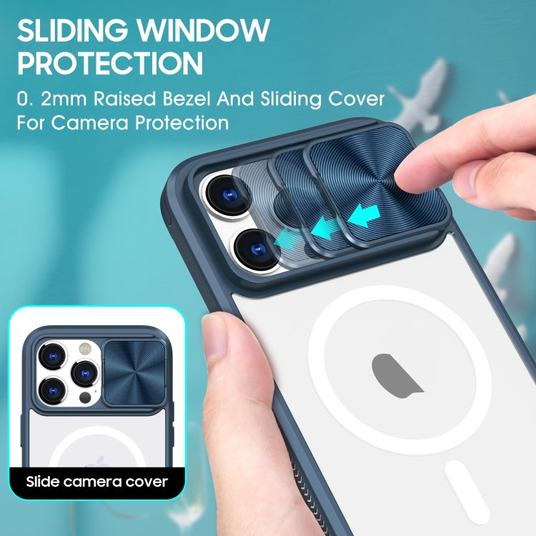 Clear Acrylic + PC + TPU MagSafe Lens Sliding Cover Full Coverage Phone Case, For  iPhone 15 Pro Max, For iPhone 14 Plus, For iPhone 14 / 13, For  iPhone 14 Pro Max