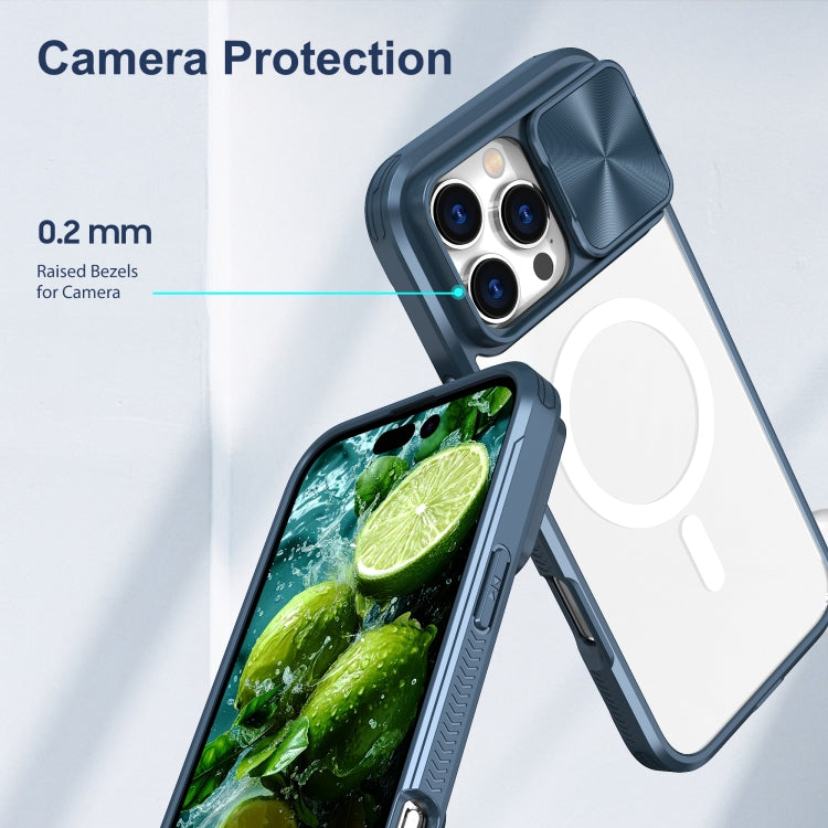 Clear Acrylic + PC + TPU MagSafe Lens Sliding Cover Full Coverage Phone Case, For iPhone 16 Pro Max, For iPhone 16 Pro, For iPhone 16 Plus, For iPhone 16