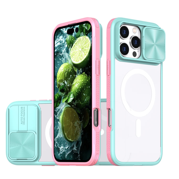 Clear Acrylic + PC + TPU MagSafe Lens Sliding Cover Full Coverage Phone Case, For iPhone 16 Pro Max, For iPhone 16 Pro, For iPhone 16 Plus, For iPhone 16