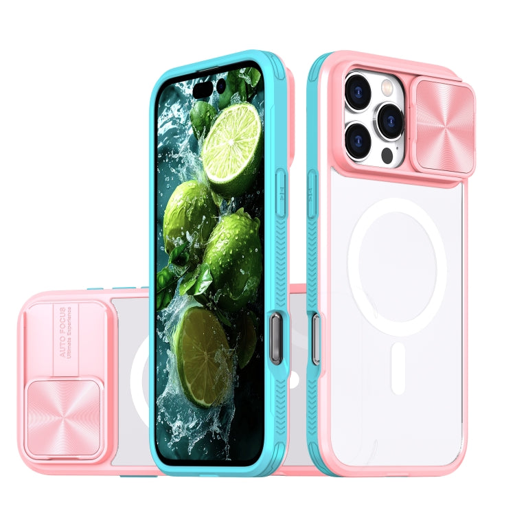 Clear Acrylic + PC + TPU MagSafe Lens Sliding Cover Full Coverage Phone Case, For iPhone 16 Pro Max, For iPhone 16 Pro, For iPhone 16 Plus, For iPhone 16